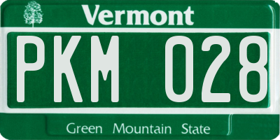 VT license plate PKM028