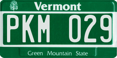 VT license plate PKM029