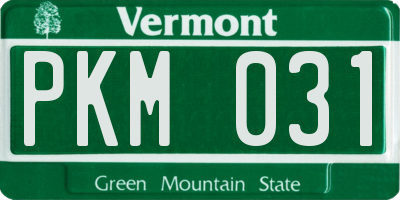 VT license plate PKM031