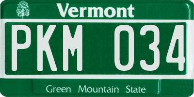 VT license plate PKM034