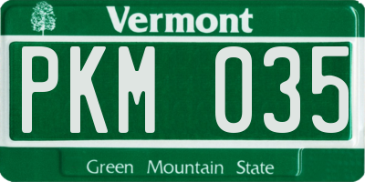 VT license plate PKM035