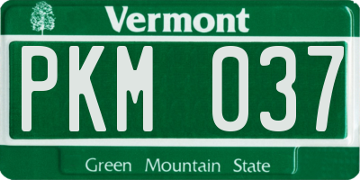 VT license plate PKM037