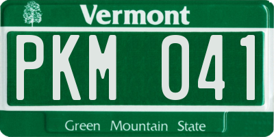 VT license plate PKM041