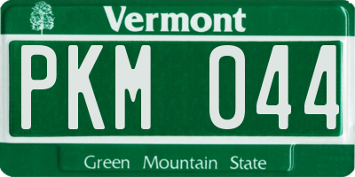 VT license plate PKM044