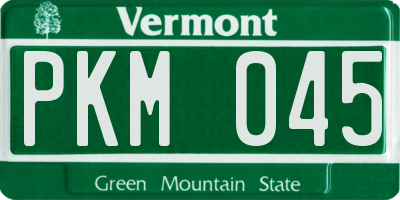 VT license plate PKM045