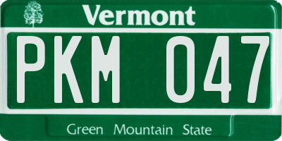 VT license plate PKM047
