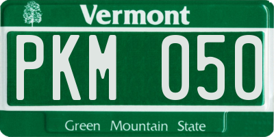VT license plate PKM050