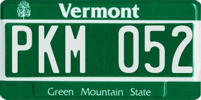 VT license plate PKM052