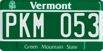 VT license plate PKM053