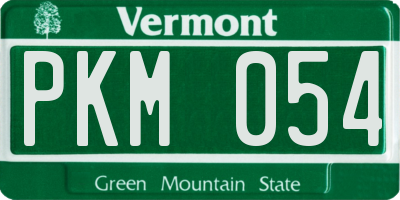 VT license plate PKM054