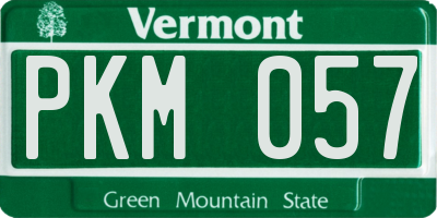 VT license plate PKM057