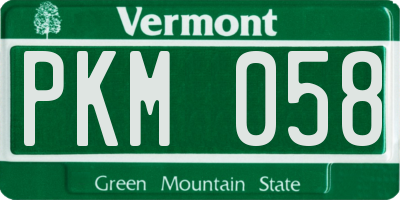 VT license plate PKM058