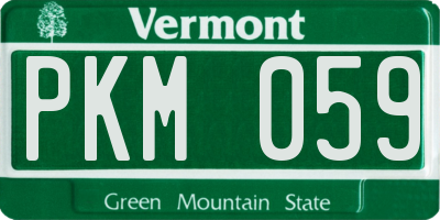 VT license plate PKM059