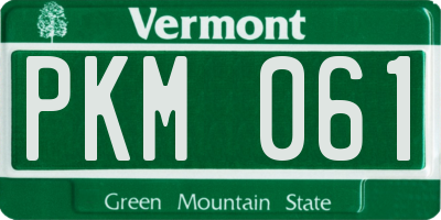 VT license plate PKM061