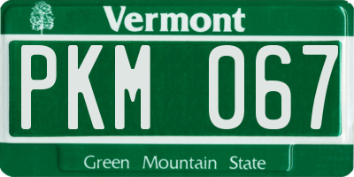VT license plate PKM067