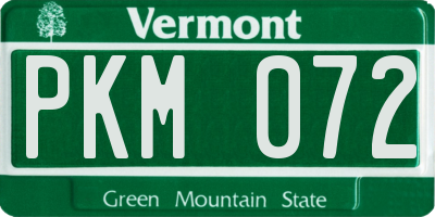 VT license plate PKM072