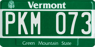 VT license plate PKM073