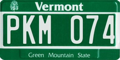 VT license plate PKM074