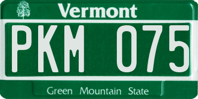 VT license plate PKM075