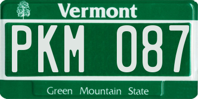 VT license plate PKM087
