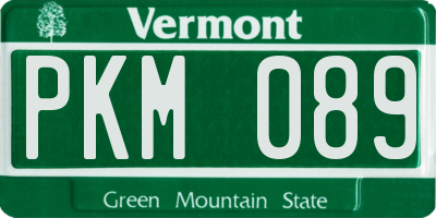 VT license plate PKM089