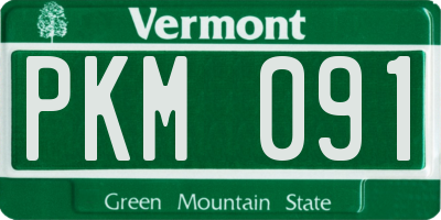 VT license plate PKM091