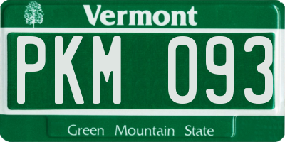 VT license plate PKM093