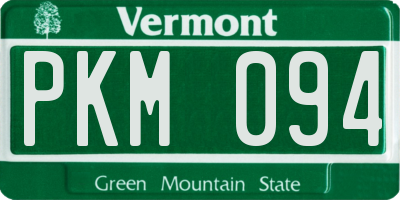 VT license plate PKM094