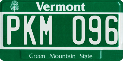 VT license plate PKM096