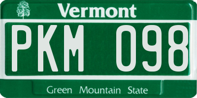 VT license plate PKM098