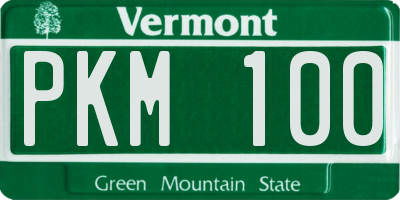 VT license plate PKM100