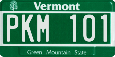 VT license plate PKM101