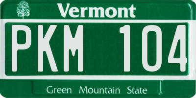 VT license plate PKM104