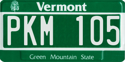 VT license plate PKM105