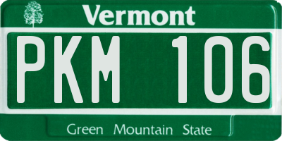 VT license plate PKM106