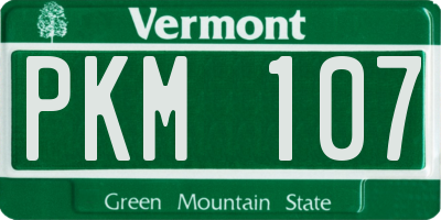 VT license plate PKM107
