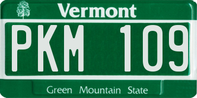 VT license plate PKM109