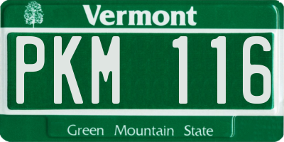 VT license plate PKM116