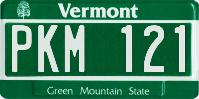VT license plate PKM121