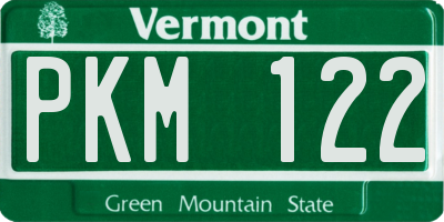 VT license plate PKM122