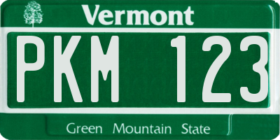 VT license plate PKM123