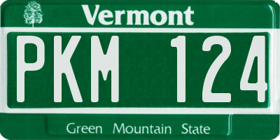 VT license plate PKM124