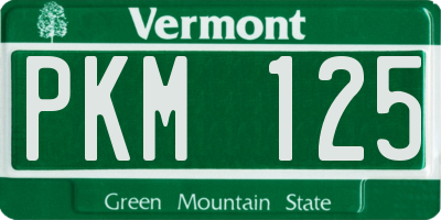 VT license plate PKM125