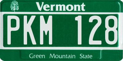 VT license plate PKM128