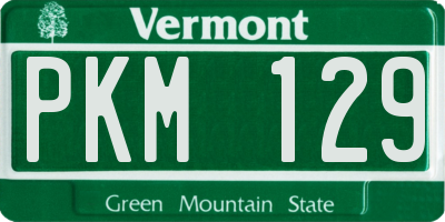 VT license plate PKM129