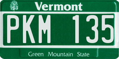 VT license plate PKM135