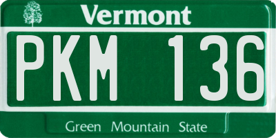 VT license plate PKM136
