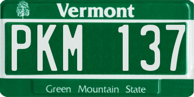VT license plate PKM137