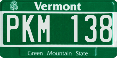 VT license plate PKM138