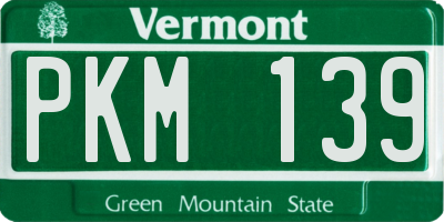 VT license plate PKM139